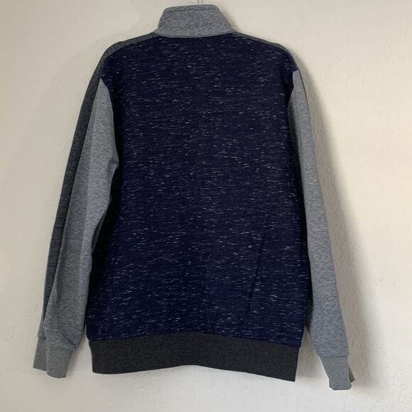 Puma Jacket Men L Track Fleece Heather Gray Blue Colorblock Full Zip Athletic - Picture 2 of 8